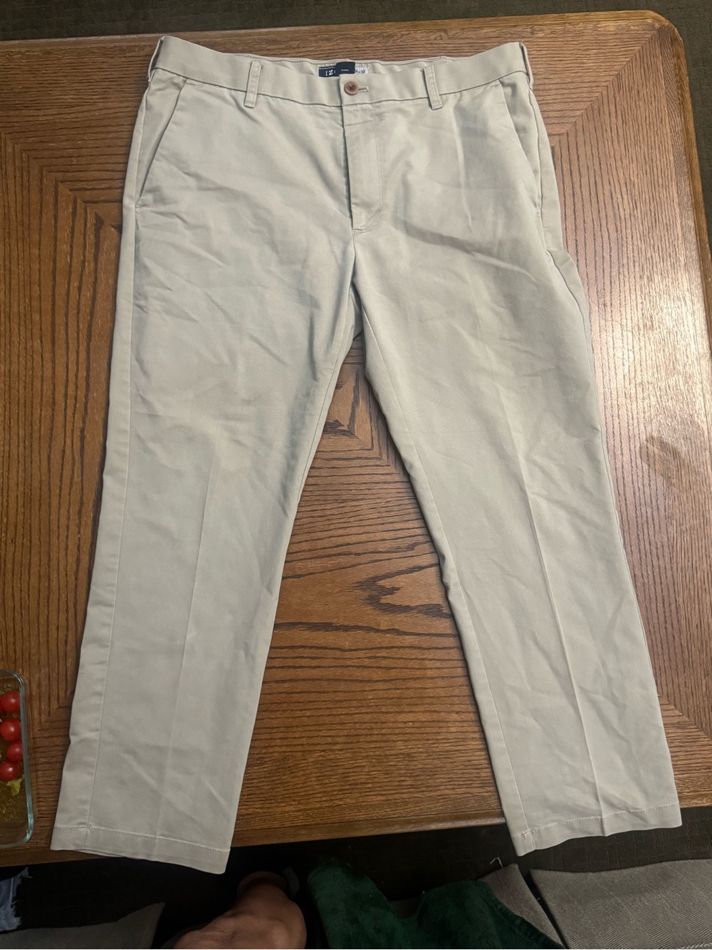 Izod Men's Light Tan Chino Pants - Flat Front